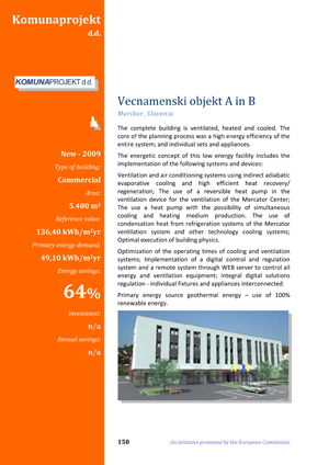 The European GreenBuilding  Projects Catalogue, Vecnamenski objekt A in B